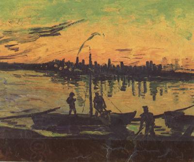 Vincent Van Gogh Coal Barges (nn04) China oil painting art